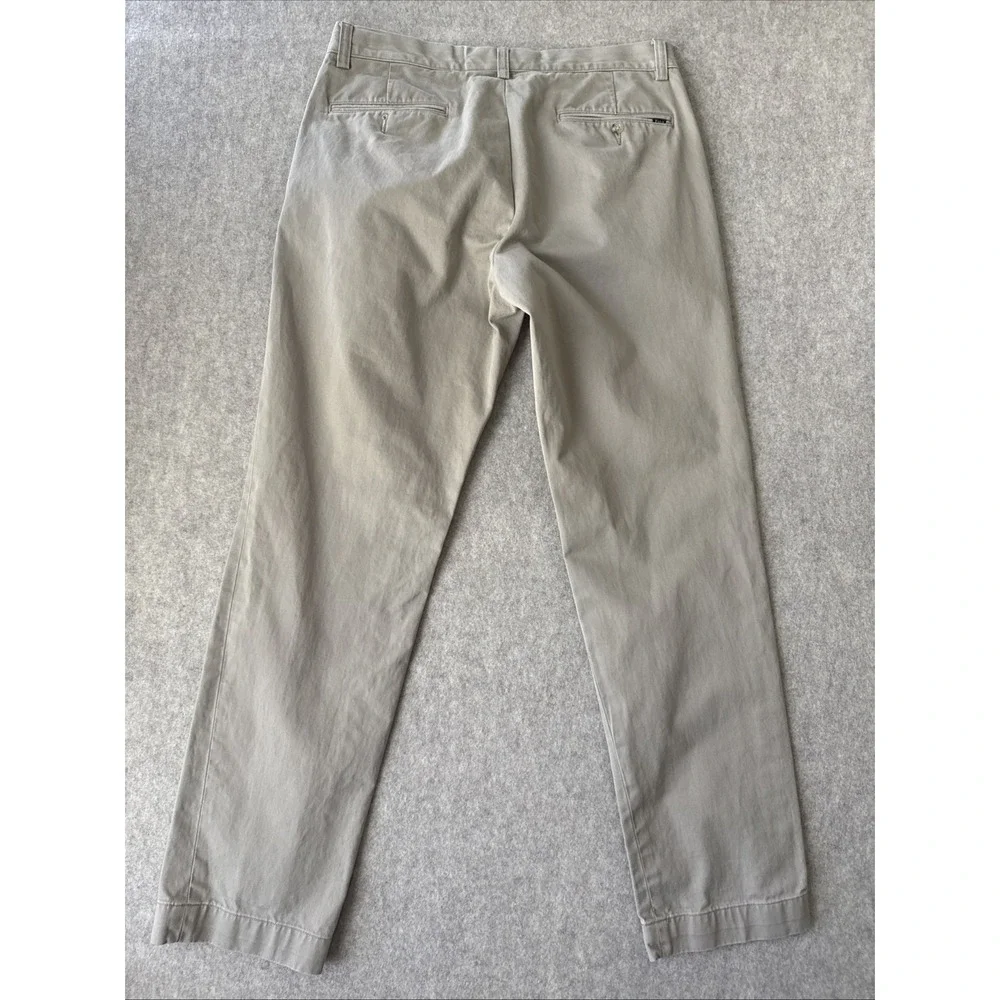 Polo Ralph Lauren Slim Fit Chino Pants Mens Actual 32x32 Khaki Cotton Flat Front